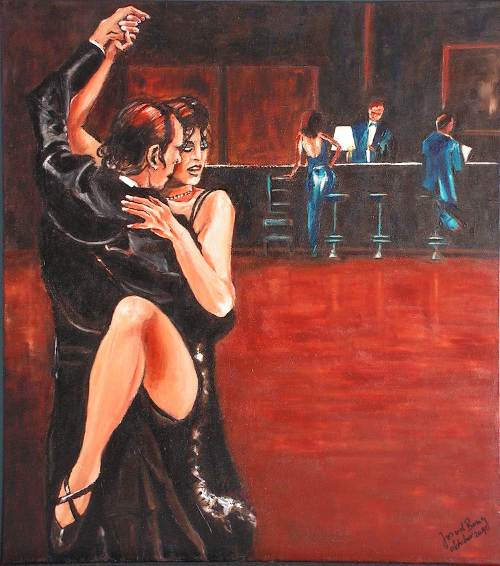 'Tango no. 2', 90x80, Jos van de Brug, acryl op doek